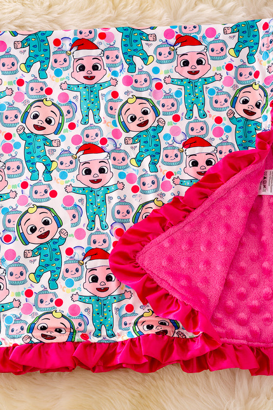 BB-2024A: Multi-printed character baby blanket.