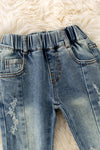 Stretchy waistband bootcut denim pants. PNG50263 AMY