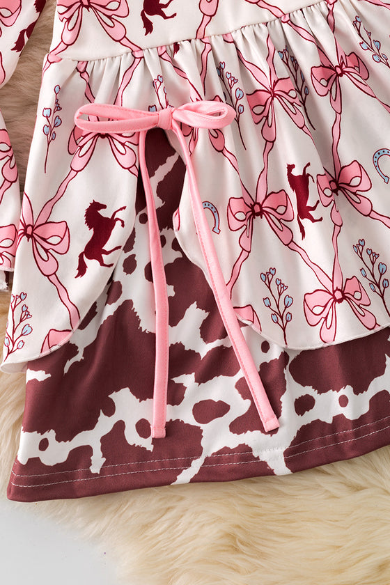 Coquette & Cow printed girls dress. DRG52449 AMY