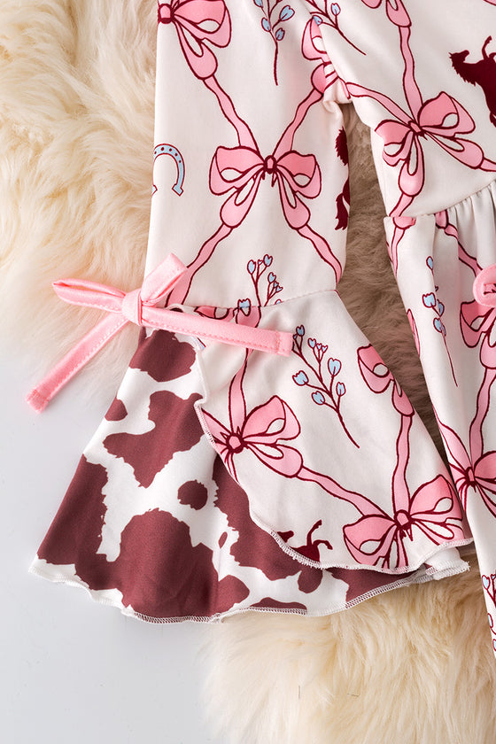 Coquette & Cow printed girls dress. DRG52449 AMY