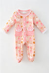 Creamy & pink pumpkin printed baby bodysuit. RPG64147 SOL