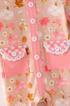 Creamy & pink pumpkin printed baby bodysuit. RPG64147 SOL