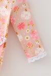 Creamy & pink pumpkin printed baby bodysuit. RPG64147 SOL