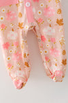 Creamy & pink pumpkin printed baby bodysuit. RPG64147 SOL