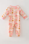Creamy & pink pumpkin printed baby bodysuit. RPG64147 SOL