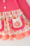Fuchsia pumpkin printed tunic & pants. OFG62510 AMY