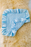 BKB40017: Baby blue security baby blanket w/ruffle trim.