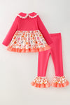Fuchsia pumpkin printed tunic & pants. OFG62510 AMY