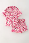 Boot printed button up pajamas set. PJG60364 SOL