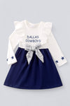 D-Cowboys long sleeve dress w/ sequins front bow. DRG43343AMY