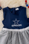 Cowboys shimmery satin top dress. DRG43367 JEANN