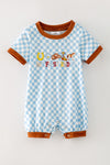 My first rodeo blue checkered with brown trim. RPB60576 JEAN