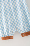 My first rodeo blue checkered with brown trim. RPB60576 JEAN