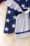 Star printed on navy & lt.gray skirt baby onesie w/ snaps. RPG41375 Jean