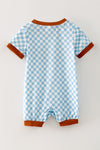 My first rodeo blue checkered with brown trim. RPB60576 JEAN