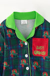 Plaid Christmas printed pajamas set. PJG60303 MON