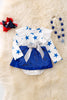 Star printed on white baby onesie w/sequins skirt. RPG41377 JEANNE