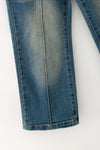 Straight cut denim pants with adjustable waistband. PNG60327 SOL