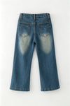 Straight cut denim pants with adjustable waistband. PNG60327 SOL