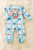 Mint aztec printed boys bodysuit with footie. RPB50422 SOL