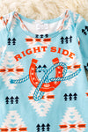 Mint aztec printed boys bodysuit with footie. RPB50422 SOL