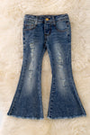 Bootcut Distressed denim jeans. PNG50026 AMY