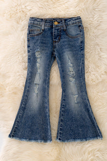  Bootcut Distressed denim jeans. PNG50026 AMY