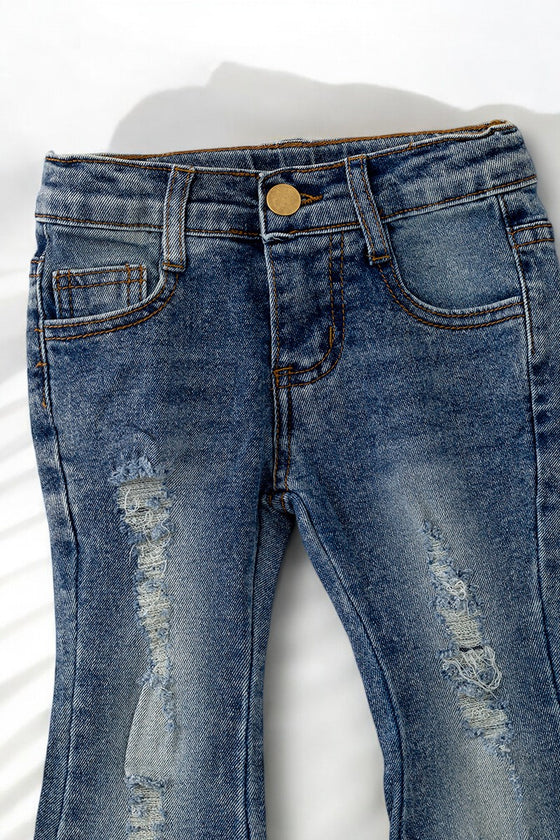 Bootcut Distressed denim jeans. PNG50026 JEAN