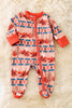 Dessert and aztec printed baby onesie with footie. RPG51310 AMY
