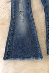 Bootcut Distressed denim jeans. PNG50026 AMY