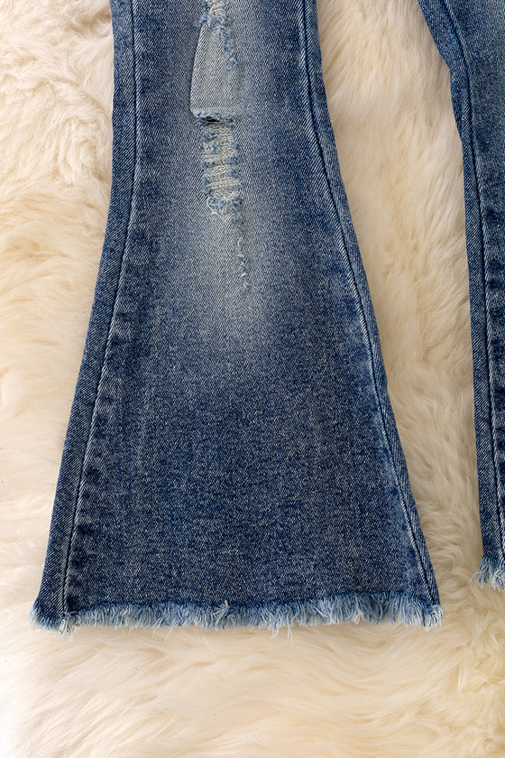 Bootcut Distressed denim jeans. PNG50026 JEAN