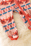 Dessert and aztec printed baby onesie with footie. RPG51310 AMY