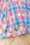 Easter egg & plaid printed flare dress. DRG43485 NAY