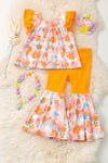 Easter bunny/ floral printed tunic and matching bell bottoms. OFG60145 JEAN