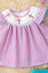 Cross embroidery smock neckline baby tunic & bloomers. RPG60090 JEAN