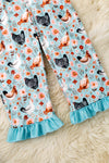 Chicken & floral printed girls jumpsuit. PNG50817 JEAN