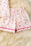 Girls Easter bunny pajamas with fuchsia trim. PJG60019 SOL