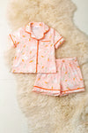 Girls coral Easter bunny pajamas. PJG60018 JEAN