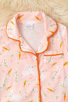 Girls coral Easter bunny pajamas. PJG60018 JEAN