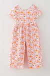 Lt. Pink ghost & pumpkin printed girls jumpsuit with pockets. PNG60537 SOL