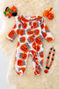 RPG40559 JEAN: Coquette pumpkin printed onesie w/footie.