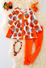 OFG41508 amy: Coquette pumpkin printed tunic & leggings.