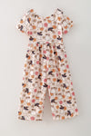 Floral & ghost printed girls jumpsuit with pockets. PNG60538 jean