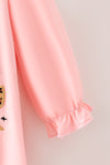 Cute Christmas character on pink applique baby romper. RPG62916 AMY