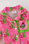 Pink Christmas character printed baby bodysuit. RPG62918 SOL