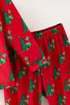Red & plaid Christmas character printed boys pajamas. PJG60302 SOL