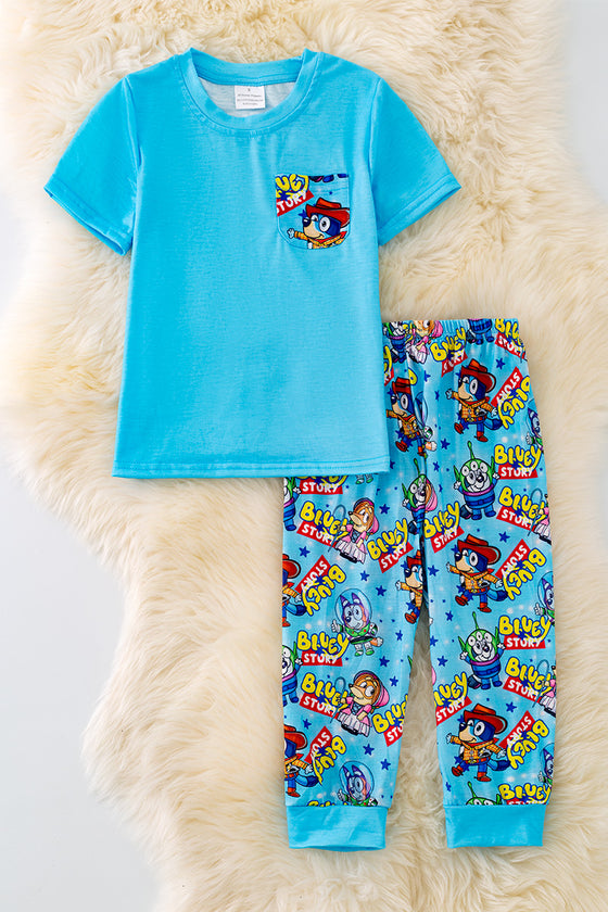 PJB40018 LOI: Character printed 2 piece set for boys.