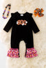 Black "BOO" Applique baby romper. RPG51595 Jean