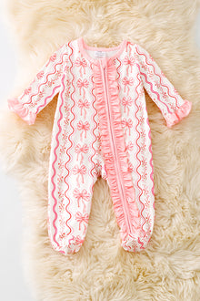  Pink coquette bow printed baby bodysuit. RPG51320 SOL