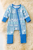 Blue aztec & dessert cactus printed baby bodysuit. RPG52751 Jean